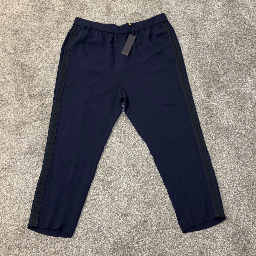 Kobi Halperin Manning Pant Midnight Blue Navy Tuxedo Stripe XXL KP9P10 nwt